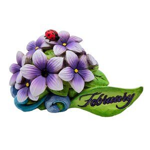 Jim Shore February Birth Month Violet Amethyst Flower Figurine 2014 Read